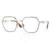 Burberry Charley Demo Hexagonal Ladies Eyeglasses Be1361 1326 56