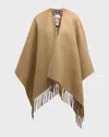 Burberry Charlotte Check Wool Cape In Neutral