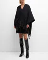 Burberry Charlotte Check Wool Cape In Black Calico Ip Chk