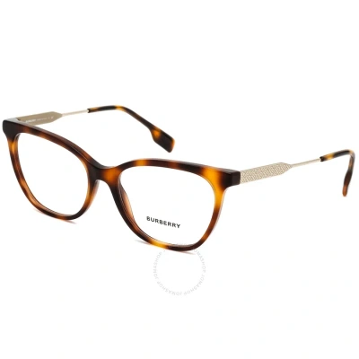 Burberry Charlotte Demo Cat Eye Ladies Eyeglasses Be2333 3316 53 In Tortoise