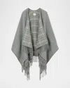 Burberry Check Wool Reversible Cape In Grey
