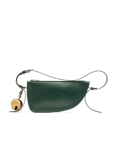 Burberry Charm-detail Leather Shoulder Bag In Green