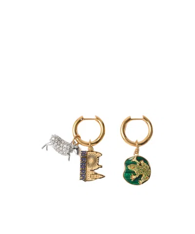 Burberry Charm Hoop Earrings