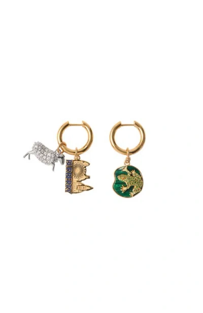 BURBERRY BURBERRY CHARM HOOP EARRINGS