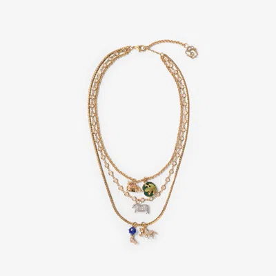 BURBERRY BURBERRY CHARM TRIPLE LAYER NECKLACE​