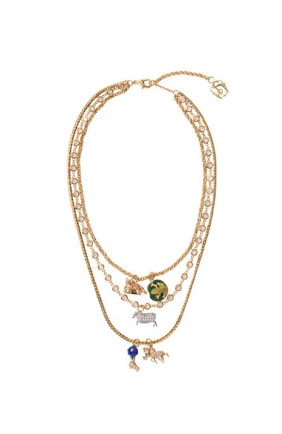 BURBERRY BURBERRY CHARM TRIPLE LAYER NECKLACE