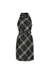 Burberry Chcked Belted Waist Sleeveless Dress In Snug Ip Check