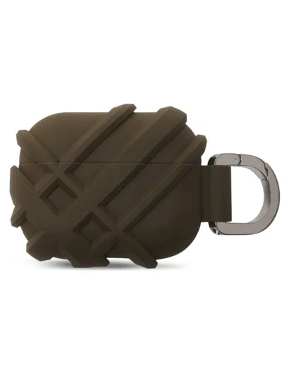 Burberry Check Airpods Case In Green