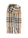 Burberry Check Alpaca And Wool Blend Bouclé Scarf Scarves And Foulards Brown In Brown