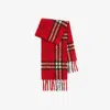 Burberry Check Alpaca Wool Blend Bouclé Scarf In Red