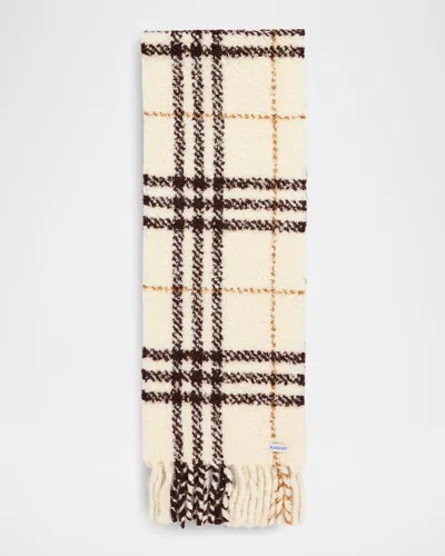 Burberry Check Alpaca Wool Blend Bouclé Scarf