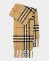 Burberry Check Alpaca Wool Blend Bouclé Scarf In Sand