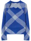 Burberry Check Alpaca Wool Blend Sweater In Blau