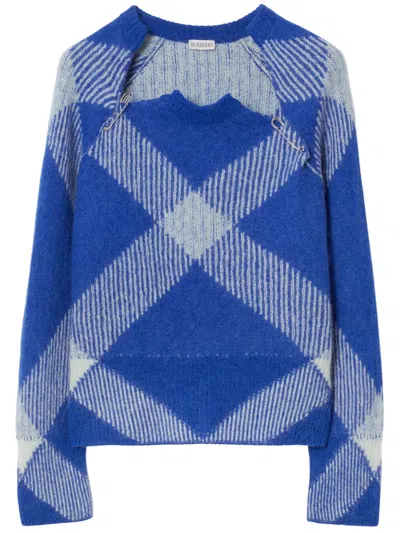 BURBERRY CHECK ALPACA-WOOL BLEND JUMPER