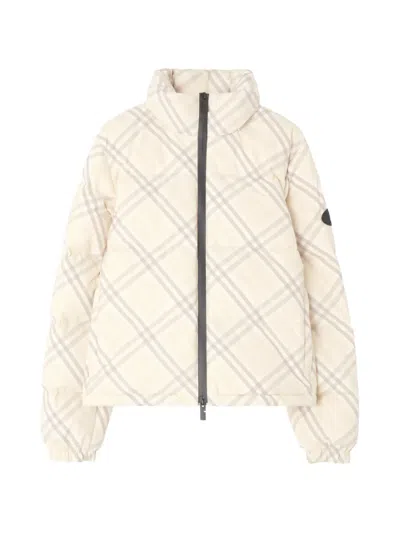 Burberry Check Ambleside Puffer Jacket In Yellow
