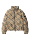 Burberry Check Ambleside High Collar Puffer Coat In Neutral