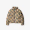 Burberry Vintage Check-pattern Puffer Jacket In Sand