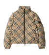 Burberry Vintage Check Pattern Puffer Jacket In Brown