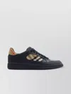 Burberry Indigo Blue Leather And Check Sneaker Terrace