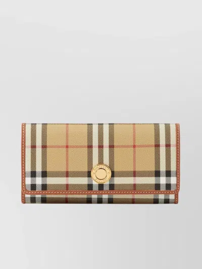 BURBERRY CHECK AND SMOOTH CALFSKIN WALLET