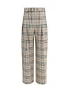 Burberry Brown Embroidered Twill Wide-leg Pant In White