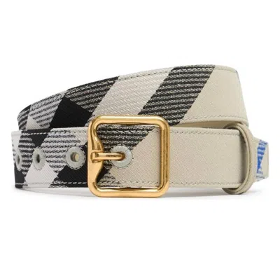 Burberry Check B Buckle Belt In Multi