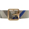 Burberry Check B Buckle Belt In Green