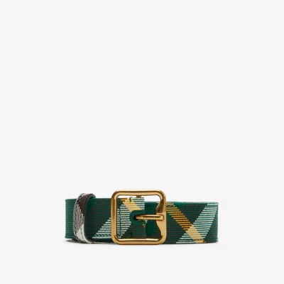 Burberry Check B Buckle Belt In Ivy