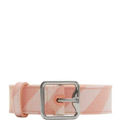 Burberry Check B Buckle Belt In Rosa
