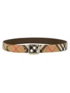 Burberry Printed E-canvas Reversibile Belt In Brown