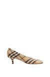 Burberry Check Low-heeled Shoes In Alabaster