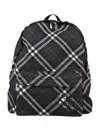 Burberry Logo-embroidered Checked Coated-canvas Backpack In Black