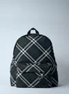 Burberry Logo-embroidered Checked Coated-canvas Backpack In Black