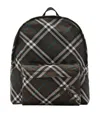 Burberry Embroidered Fabric Check Backpack In Black