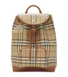 Burberry Check Backpack In Brown