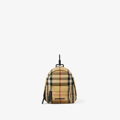 Burberry Check Backpack Charm In Gold