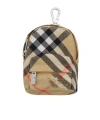 Burberry Check Backpack Charm In Brown