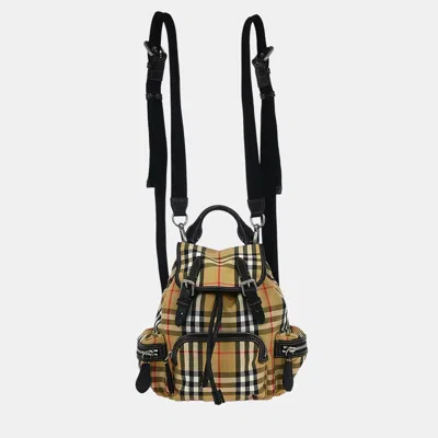 Pre-owned Burberry Check Backpack In Multi