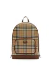 Burberry Check Backpack In Brown