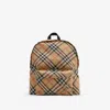 Burberry Men's "check" Backpack In Sand