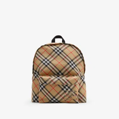 Burberry Check Backpack In Sand