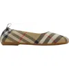 Burberry Girls Chaterley Check Ballerinas In Neutral