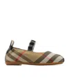 Burberry Check Ballet Flats In Green