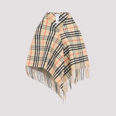 Burberry Check Bandana Scarf 193cm X 96cm In Gold