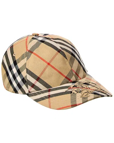 Burberry Check Baseball Cap In Brown