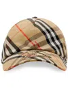 Burberry Check Ekd Cotton Blend Baseball Cap