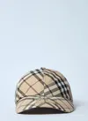 Burberry Check Baseball Cap In Beige