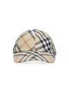 Burberry Check Baseball Cap In Beige