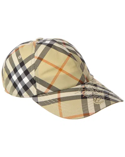 Burberry Check Baseball Cap In Green