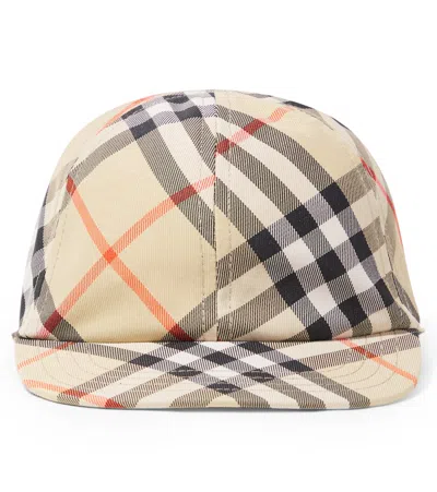 Burberry Kids'  Check Baseball Cap In Brown